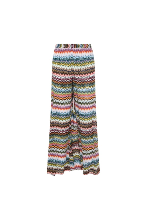 Wide-Leg Trousers With Zigzag Pattern (Women's)