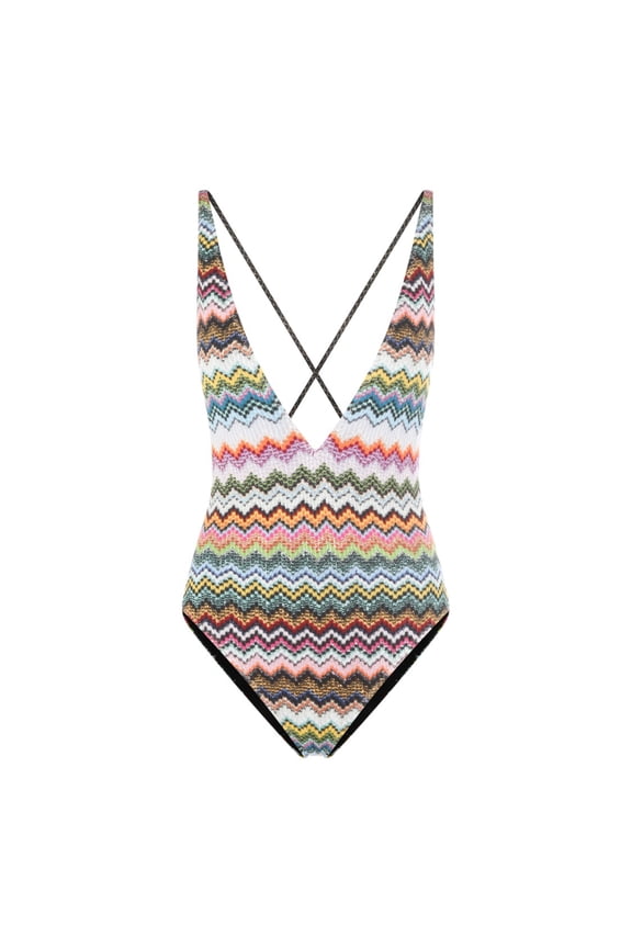 Zigzag Pattern One-Piece Swimsuit (Women's)