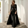 thumbnail image 1 of Missord Split Sleeve Mesh Insert Maxi Prom Dress, 1 of 4