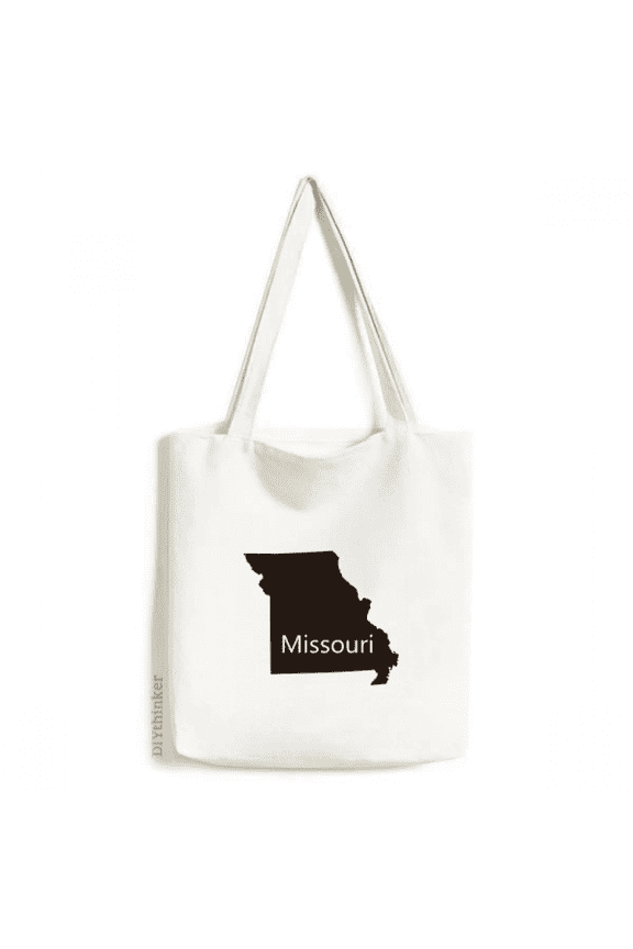 Missouri America USA Map Outline Tote Canvas Bag Shopping Satchel Casual Handbag