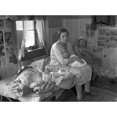 Missouri Cabin 1936. Na Mother Nursing Her Baby And Seated On A Cot