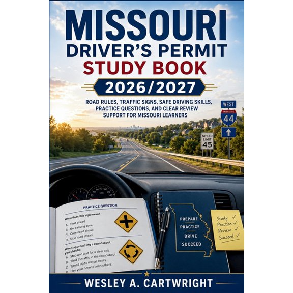 Missouri Driver's Permit Study Book 2026/2027: Road Rules, Traffic Signs, Safe Driving Skills, Practice Questions, and C, (Paperback)
