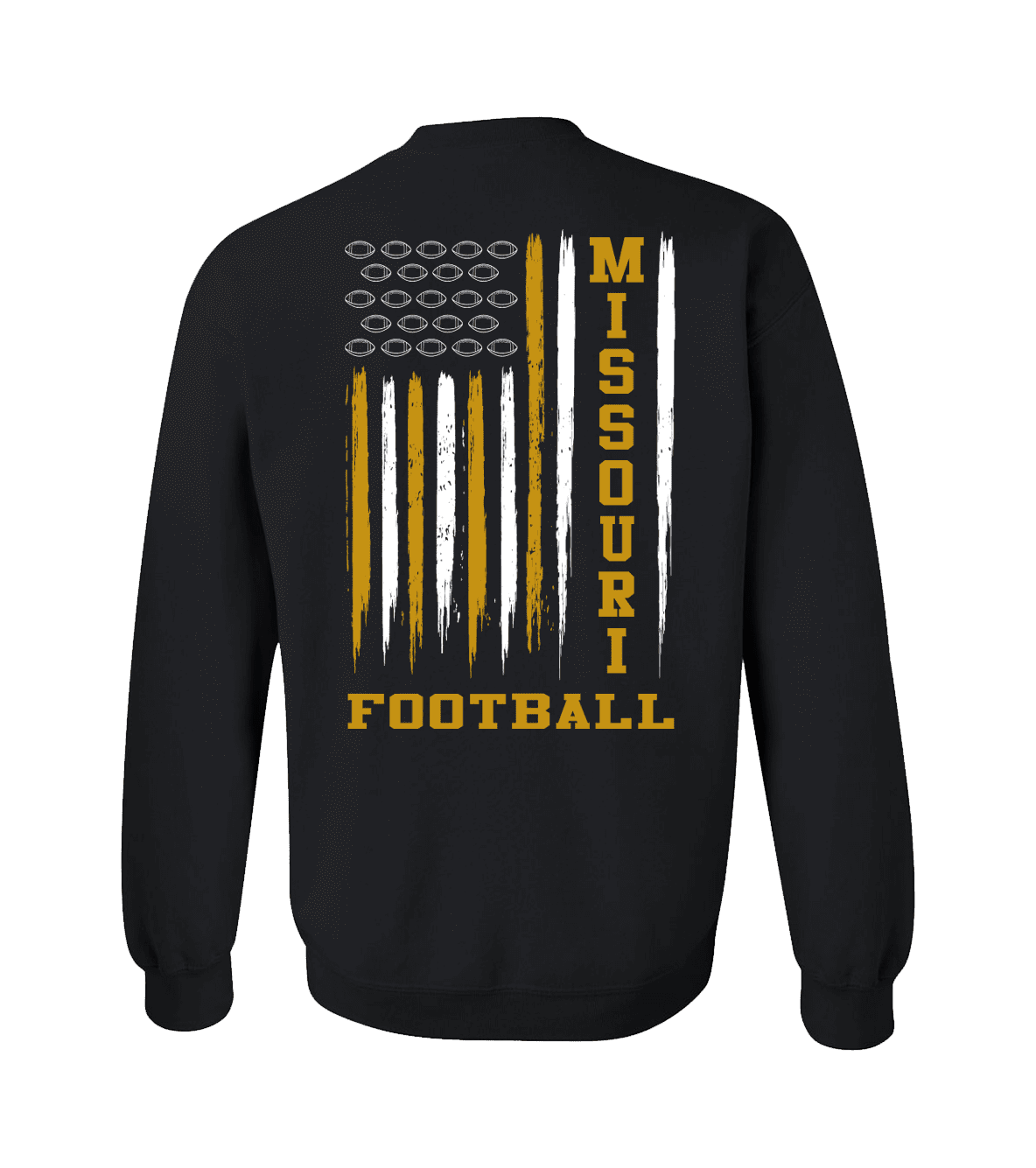 Missouri Football Team Color American Flag Mens Crewneck Pullover