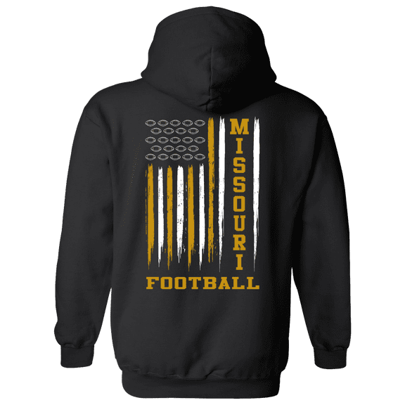 Missouri Football Team Colors Football American Flag Unisex Hoodie-Black-large