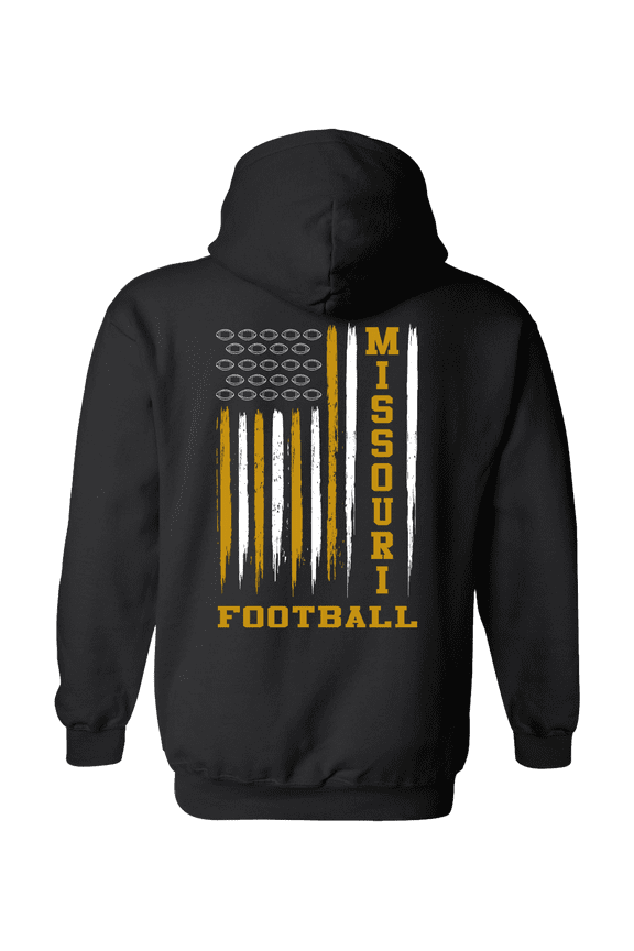 Missouri Football Team Colors Football American Flag Unisex Hoodie-Black-large