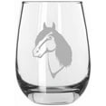 thumbnail image 1 of Missouri Fox Trotter Face Horse Themed Etched 15.25oz Libbey Stemless Wine Glass, 1 of 1