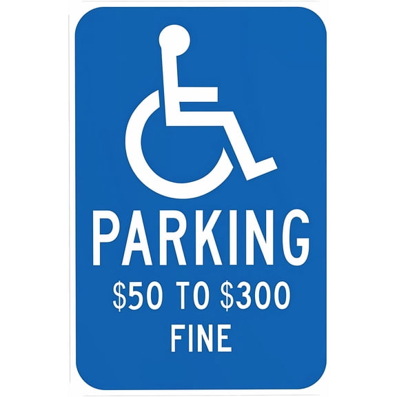 Missouri Handicap Parking Sign - 8"x12", $50 to $300 Fine, Metal Decor for Home, Business, Easy to Mount