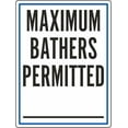 thumbnail image 1 of Missouri (Kansas City) Maximum Bathers Sign Property/Security Swimming Signs Pool Capacity Metal Tin \8 x 12 Inch for Home or Work, 1 of 4