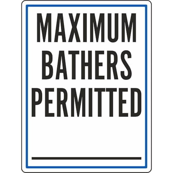 Missouri (Kansas City) Maximum Bathers Sign Property/Security Swimming Signs Pool Capacity Metal Tin \8 x 12 Inch for Home or Work