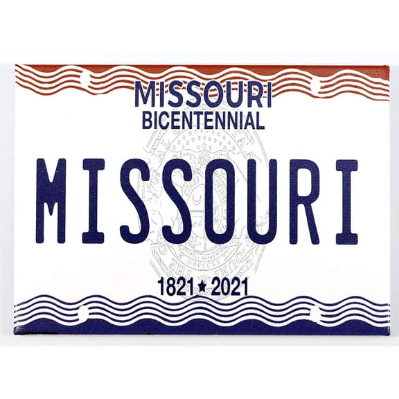 Missouri License Plate Fridge collector's Souvenir Magnet 2.5" x 3.5"