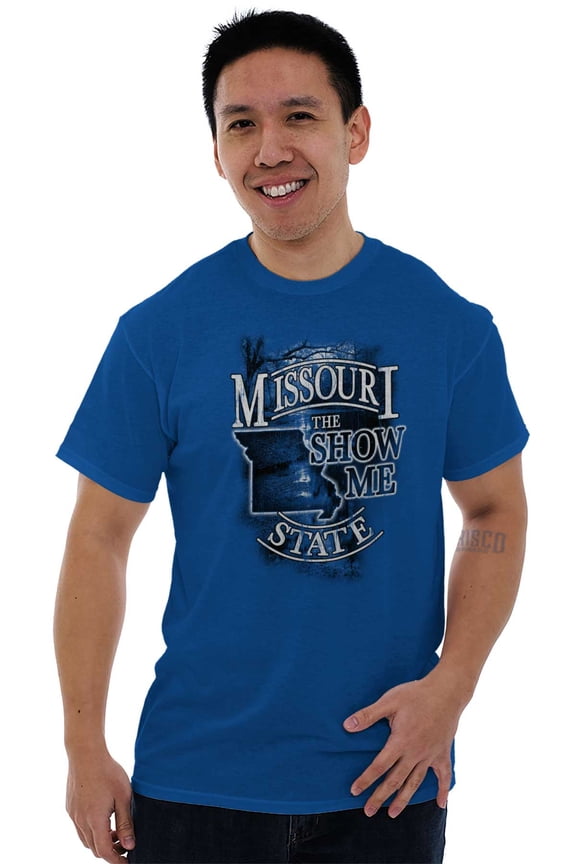 Missouri MO Shape Show Me State Pride Men's Graphic T Shirt Tees Brisco Brands L