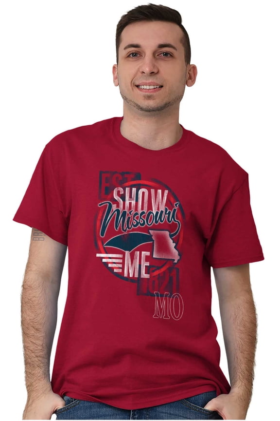 Missouri MO Vintage Road Trip Map Men's Graphic T Shirt Tees Brisco Brands S
