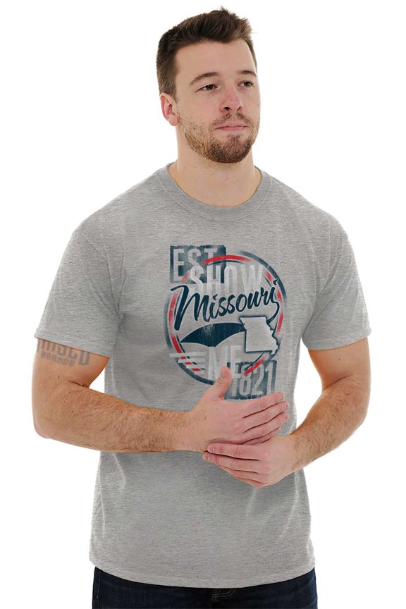 Missouri MO Vintage Road Trip Map Men's Graphic T Shirt Tees Brisco Brands X