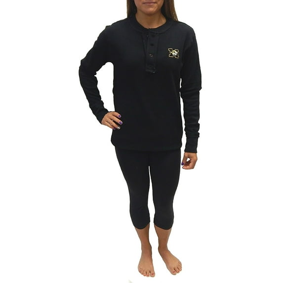 Missouri Mizzou Waffle-Knit Adult Women Thermal Long Sleeve Henly T-Shirt (Size XXL)