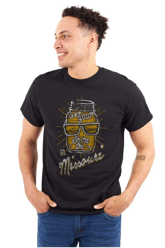 Missouri Moonshine Mason Jar Souvenir Men's Graphic T Shirt Tees Brisco Brands L