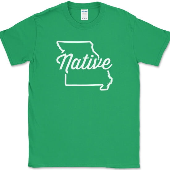 Missouri Native T-Shirt Funny Humor State Pride Geography Tee - Green, 5XL