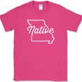 thumbnail image 1 of Missouri Native T-Shirt Funny Humor State Pride Geography Tee - Pink, XL, 1 of 1