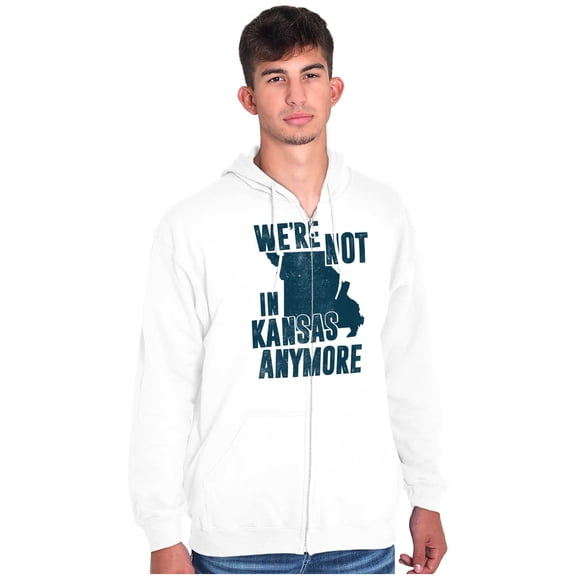 Missouri Not in Kansas Anymore Funny Zip Up Hoodie Men's Women's Brisco Brands M