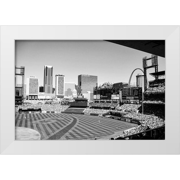 Missouri Picture Archive 24x17 White Modern Wood Framed Museum Art Print Titled - Busch Stadium-St Louis Missouri
