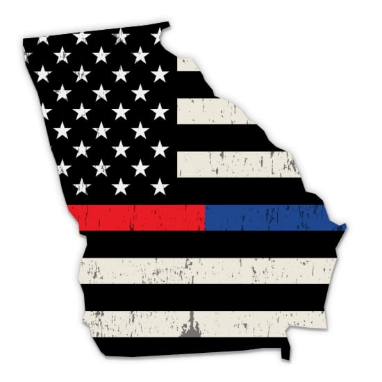 Missouri Police Firefighter Red Line Blue Line Flag - 3" Vinyl Sticker - For Car Laptop Water Bottle Phone - Waterproof Decal