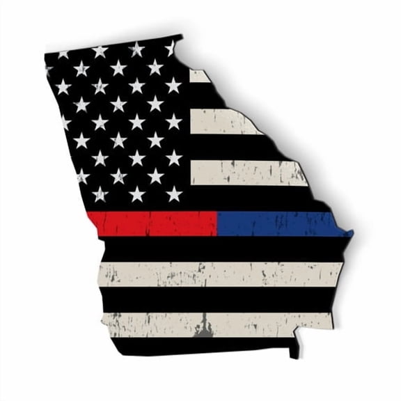 Missouri Police Firefighter Red Line Blue Line Flag - 6" Magnet for Car Locker Refrigerator