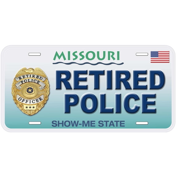 Missouri Retired Police Novelty Car Auto License Plate