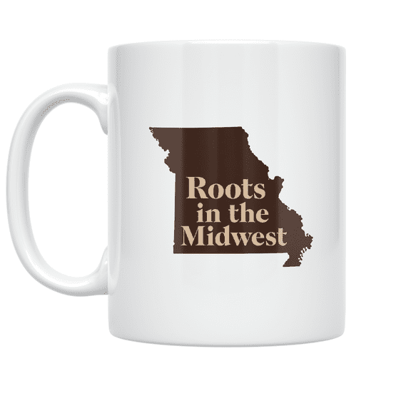 Missouri Roots Outline Design - Midwest Enthusiast - 11 oz Ceramic Coffee Mug