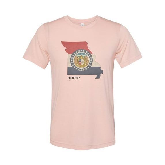 "Missouri Shirt, Missouri Is Home, MO Tee, Soft Bella Canvas, Sublimation, Missouri Tee, I'm From Missouri, MO Shirt, Missouri Native, Unisex, Peach, LARGE"