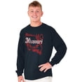 thumbnail image 1 of Missouri Show Me State Shape Souvenir Long Sleeve TShirt Men Women Brisco Brands S, 1 of 6