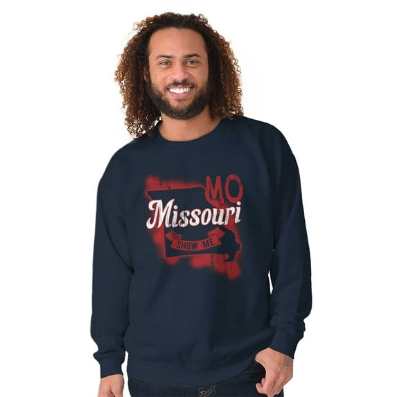 Missouri Show Me State Shape Souvenir Sweatshirt for Men or Women Brisco Brands S