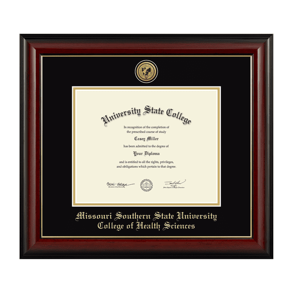 Framerly - MSSU Health Diploma Frame with Black and Gold Mat