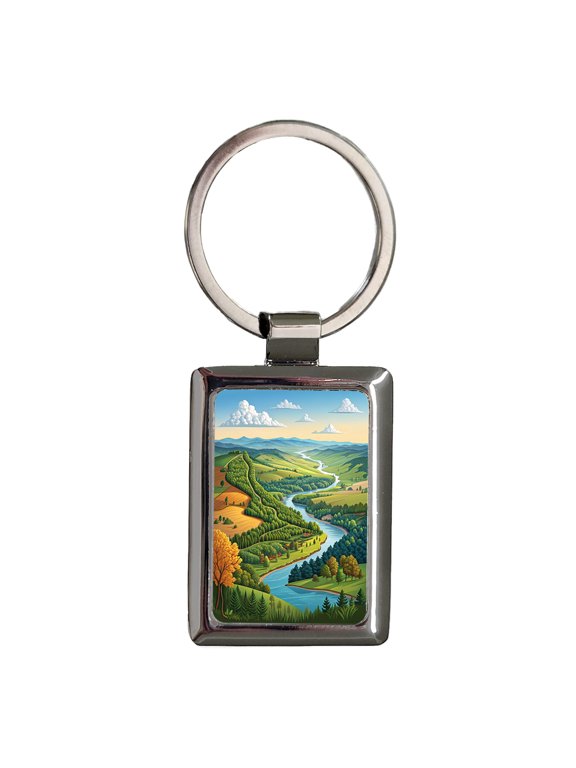 Missouri State Beautiful Scene Metal Rectangle Keychain