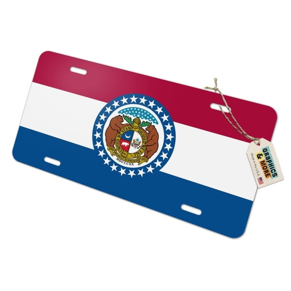 Missouri State Flag Novelty Metal Vanity Tag License Plate