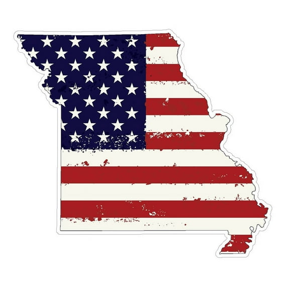 Missouri State (J26) USA Flag Distressed Vinyl Decal Sticker Car/Truck Laptop/Netbook Window