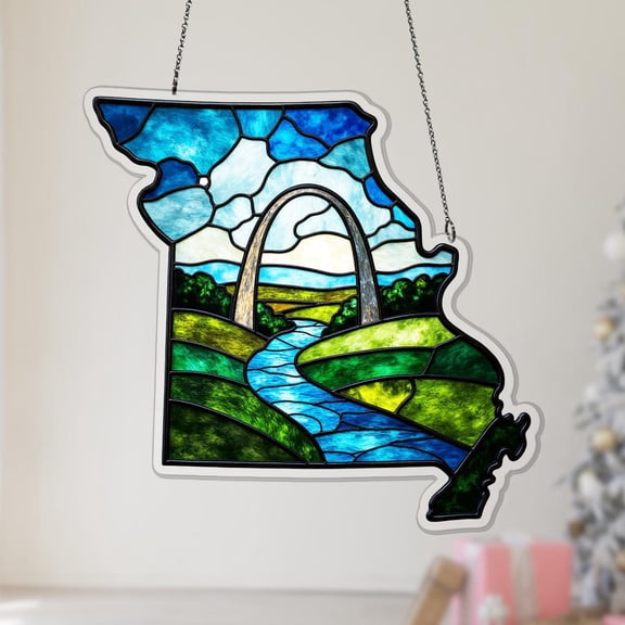 Missouri State Map Acrylic Suncatcher Colorful Window Hanging Souvenir Ornament Christmas Travel Gift