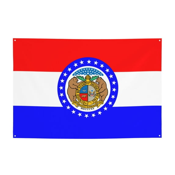 Missouri State Seal Flag Sign Banner, Hanging Banners Backdrop Festive Party Decor for Indoor Outdoor, 47 x 71 Inches