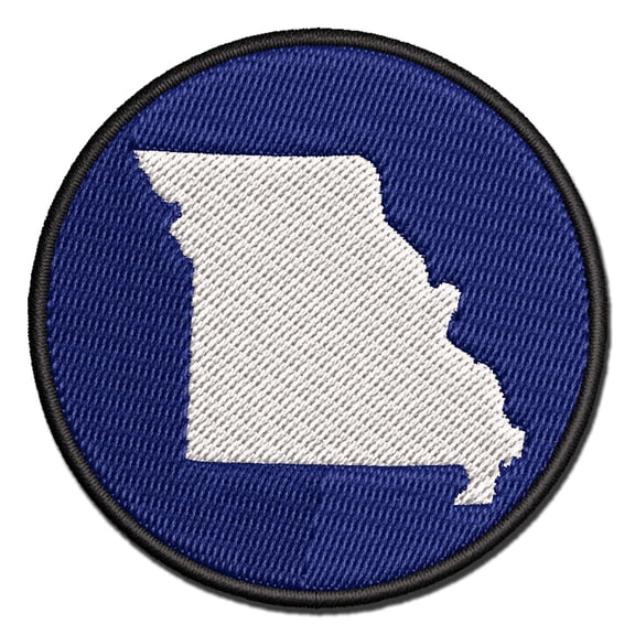 Missouri State Silhouette Applique Multi-Color Embroidered Hook & Loop Patch - 3.5 Inch Large