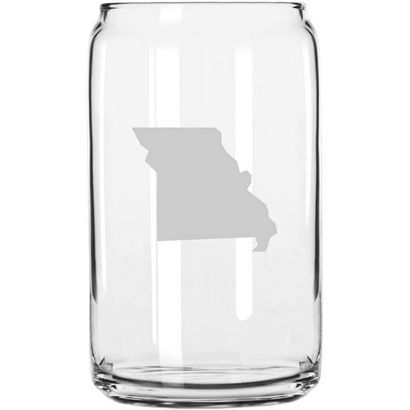 Missouri States Etched 16oz Libbey Can Glass