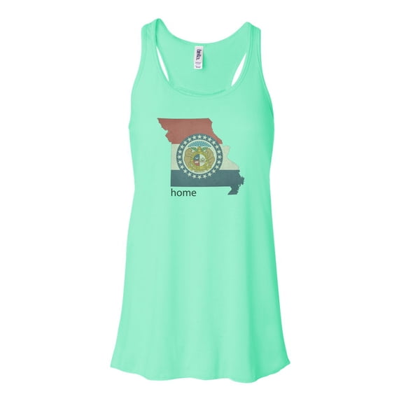 "Missouri Tank, Missouri Is Home, Womens Missouri Shirt, Soft Bella Canvas, Sublimation, MO Tee, I'm From Missouri, MO Shirt, MO Racerback, Mint , SMALL"