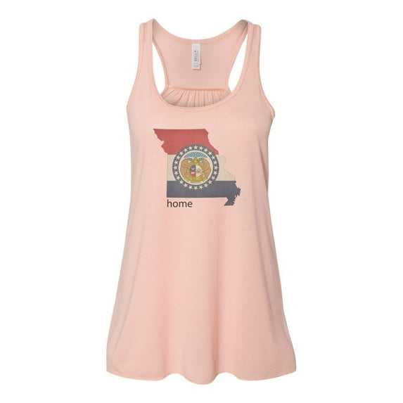 "Missouri Tank, Missouri Is Home, Womens Missouri Shirt, Soft Bella Canvas, Sublimation, MO Tee, I'm From Missouri, MO Shirt, MO Racerback, Peach, SMALL"
