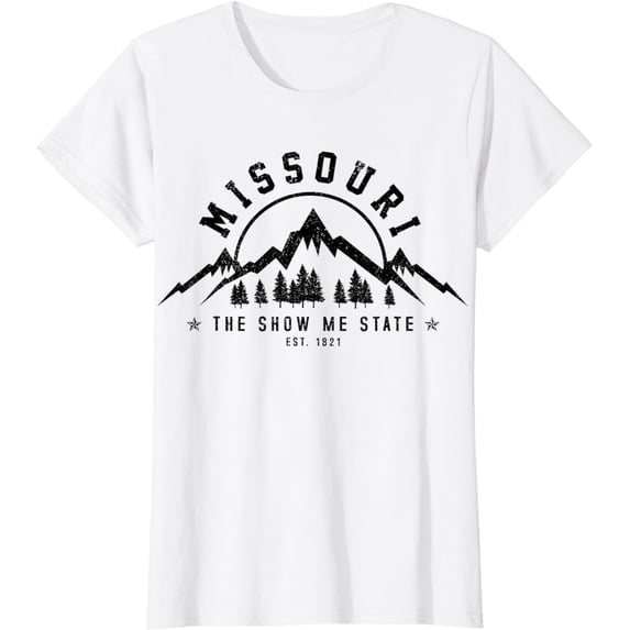 Missouri The Show Me State Est. 1821 Vintage Mountains Gift T-Shirt