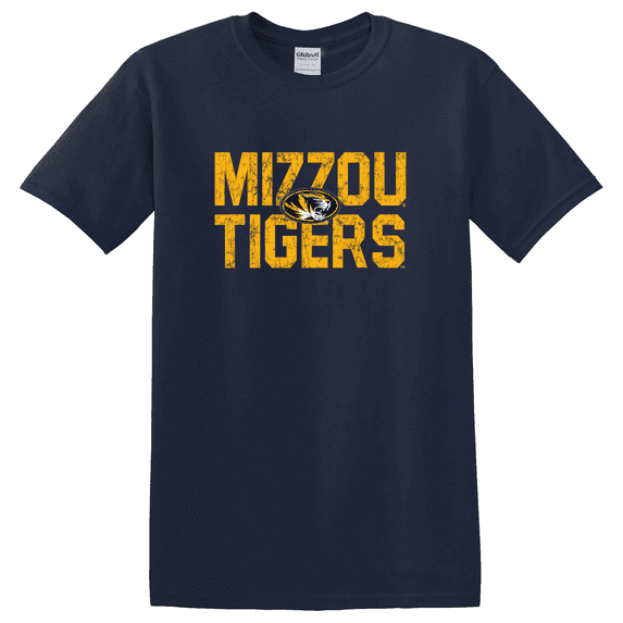 Missouri Tiger College Distressed Sports Fan Design T-Shirt