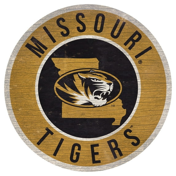 Missouri Tigers 12'' x 12'' State Circle Sign