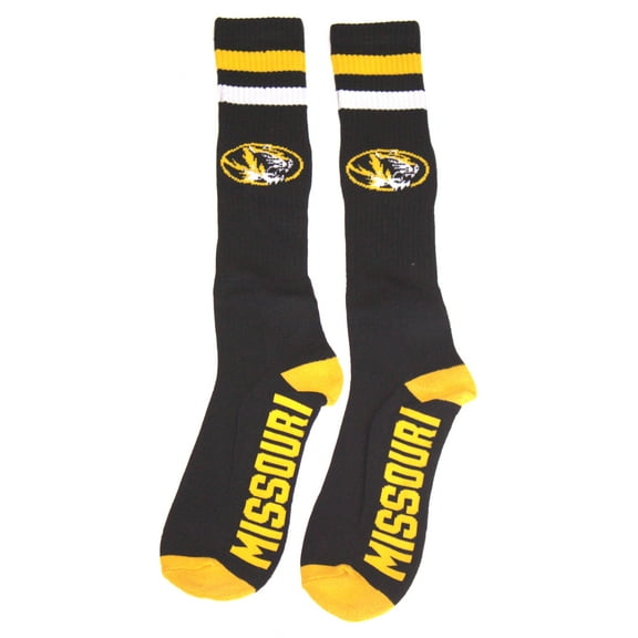 Missouri Tigers Black Tube Sock - Donegal Bay - Unisex - One Size - Knee-High