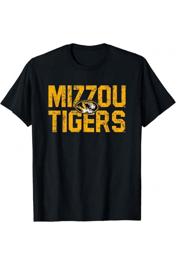 Missouri Tigers Mizzou Distressed Vintage Black Adult Uni T-Shirt>Gro Gifts For Her