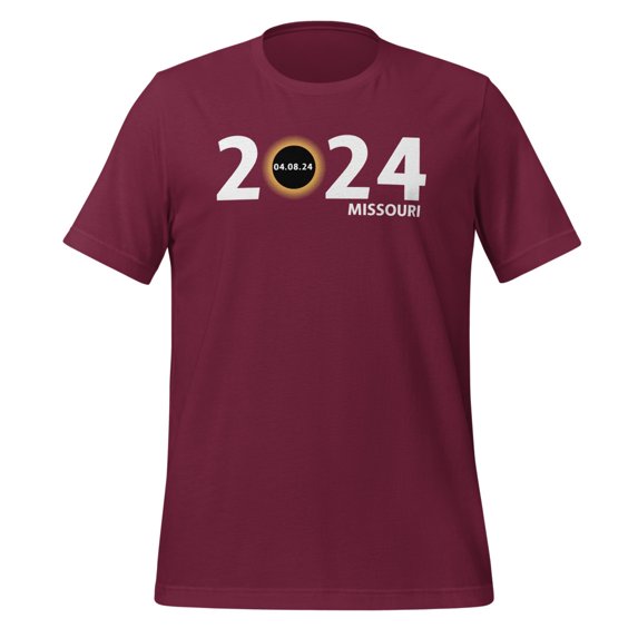 Missouri Totality Eclipse Shirt Missouri Total Solar Eclipse 2024 T-Shirt Missouri Totality Eclipse Shirt 2024 Solar Eclipse Totality 2024 Shirt (Maroon, L)