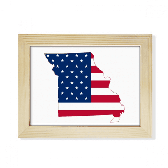 Missouri USA Map Stars And Stripes Flag Shape Desktop Photo Frame Picture Art Decoration Painting 6x8 inch