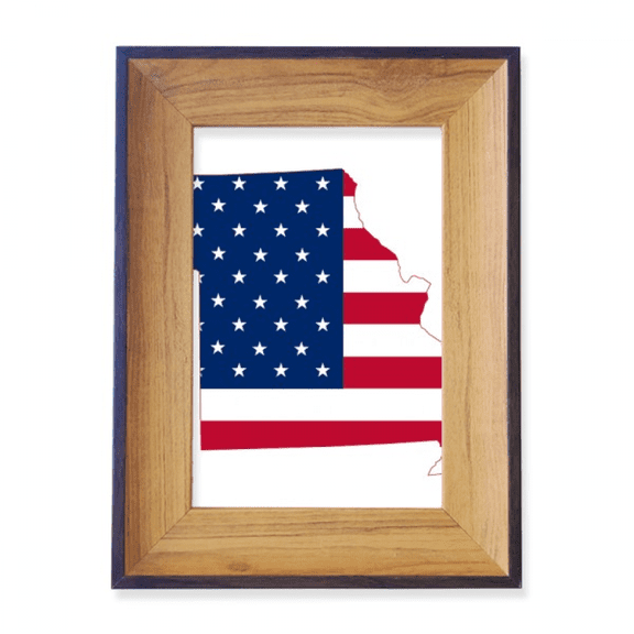 Missouri USA Map Stars And Stripes Flag Shape Photo Frame Exhibition Display Art Desktop Painting