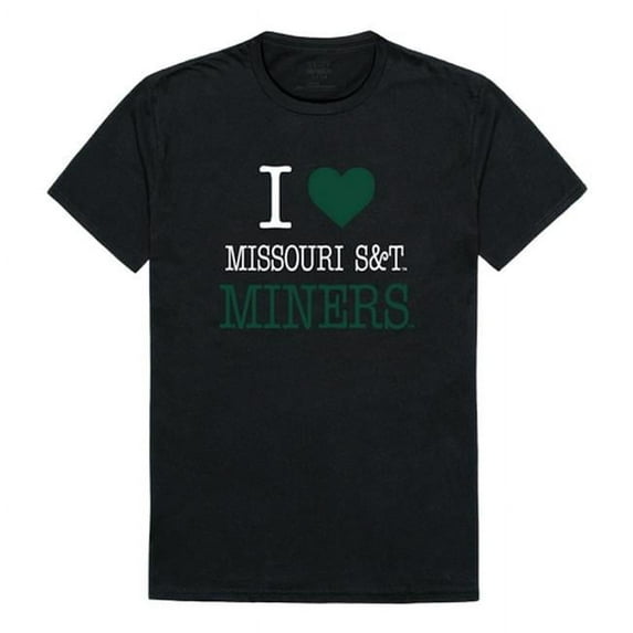 Missouri University of Science & Technology Miners I Love T-Shirt, Black - Medium