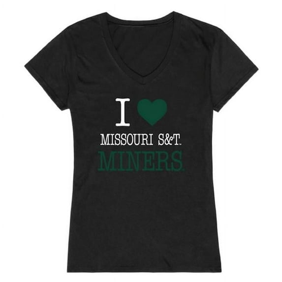 Missouri University of Science & Technology Miners I Love Women T-Shirt, Black - Extra Large